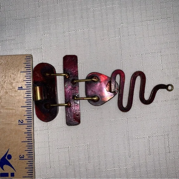 Handmade Artisan Jewelry Set Earrings Pendant Stone Metal Statement 80s 90s Y2K - Picture 10 of 12